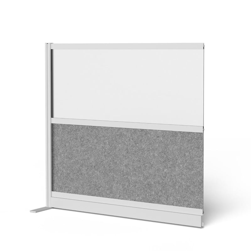 Modular Wall Room Divider System Silver Frame 53" x 48" AddOn Wall